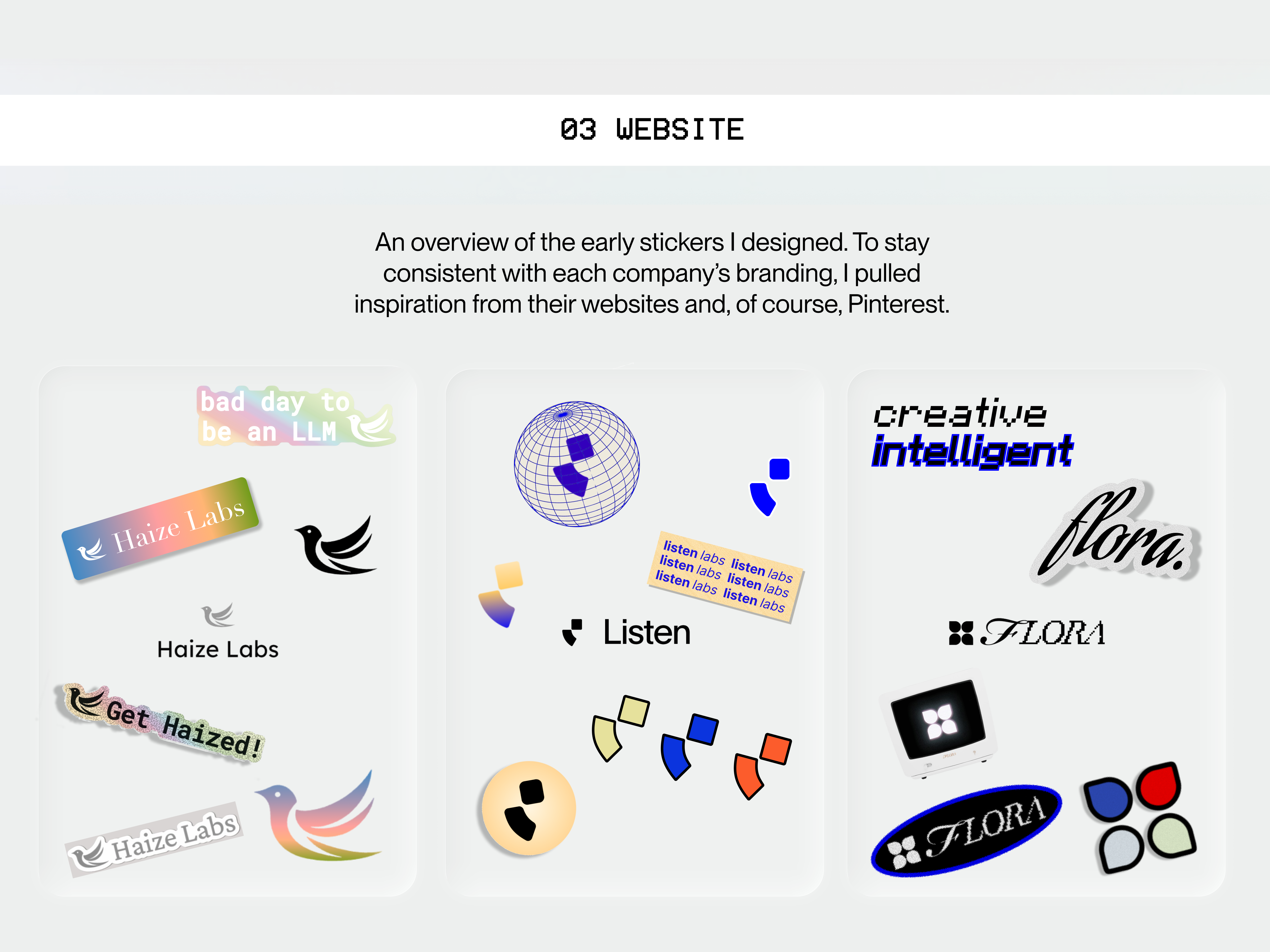 Hard Launch website visual direction stickers and references