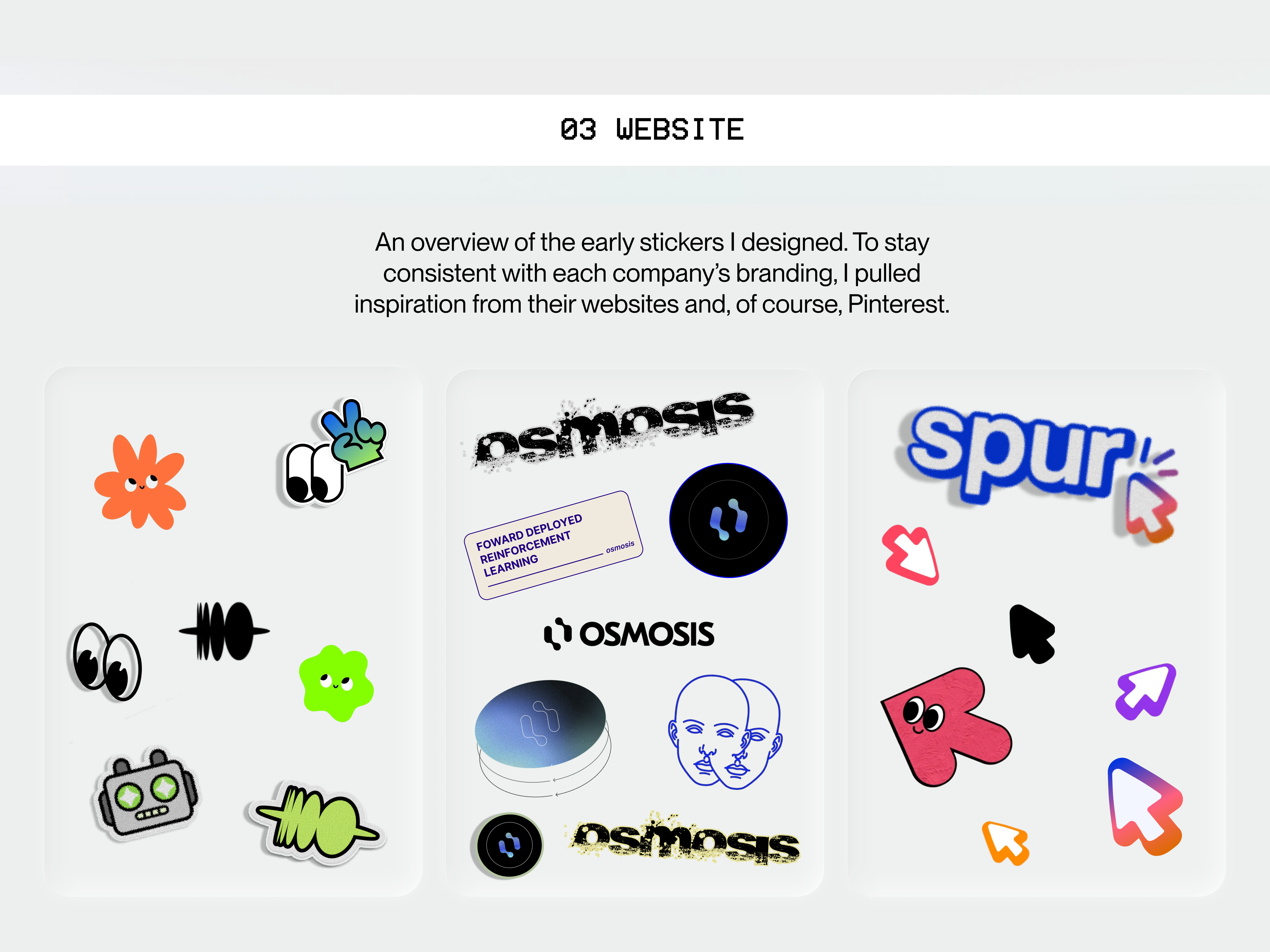 Hard Launch website sticker iteration explorations